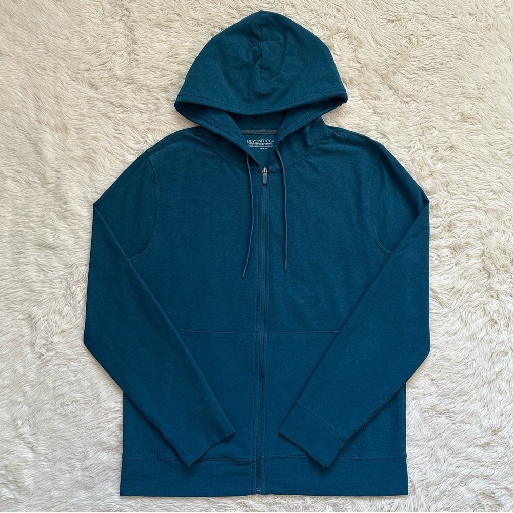 Beyond Yoga Hoodie Spacedye Full Zip Up Long Sleeve Hooded Athletic Teal Sz M